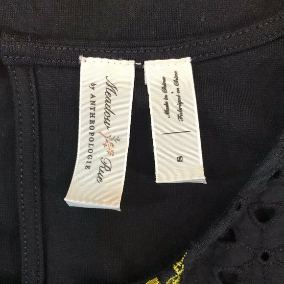 Anthropologie Meadow Rue Size S Small Harriet Embroidered Eyelet Blouse Top - Picture 7 of 8